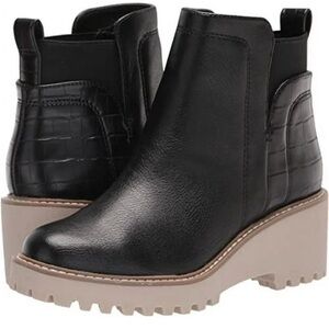 Dolce Vita Chelsea Boots Black/Tan Chunky Soles Women's Size 10